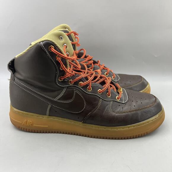 Nike Air Force 1 High 07 Work Boots Men Size 13 Brown Leather Comfort Sneakers - Picture 1 of 10